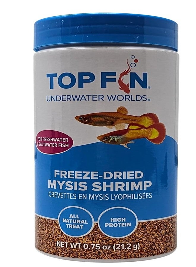 Top Fin روبيان مايسيس المجفف بالتجميد من توب فين، غذاء غني بالبروتين للأسماك، 0.75 أونصة، مكافأة طبيعية لأسماك المياه العذبة والمالحة - Image 1